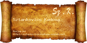 Sztankovics Kadosa névjegykártya