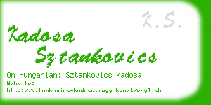 kadosa sztankovics business card